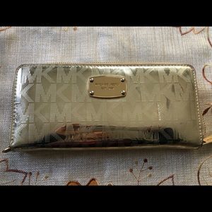 MK Mirror Metallic Gold Wallet